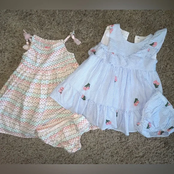 12 month toddler girls spring/summer dress bundle     |  5 pieces total - Picture 3 of 10